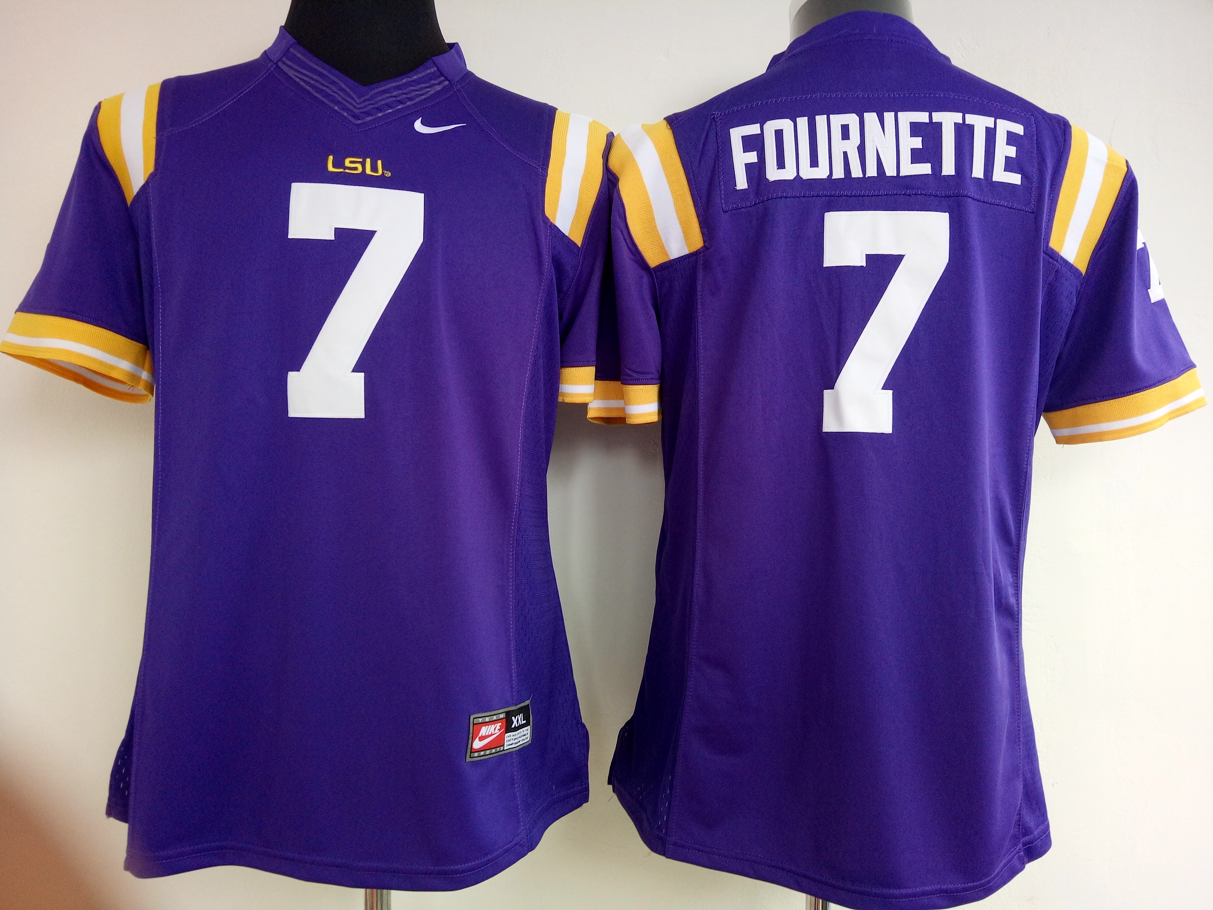 NCAA Womens LSU Tigers Purple #7 Fournette jerseys->women ncaa jersey->Women Jersey